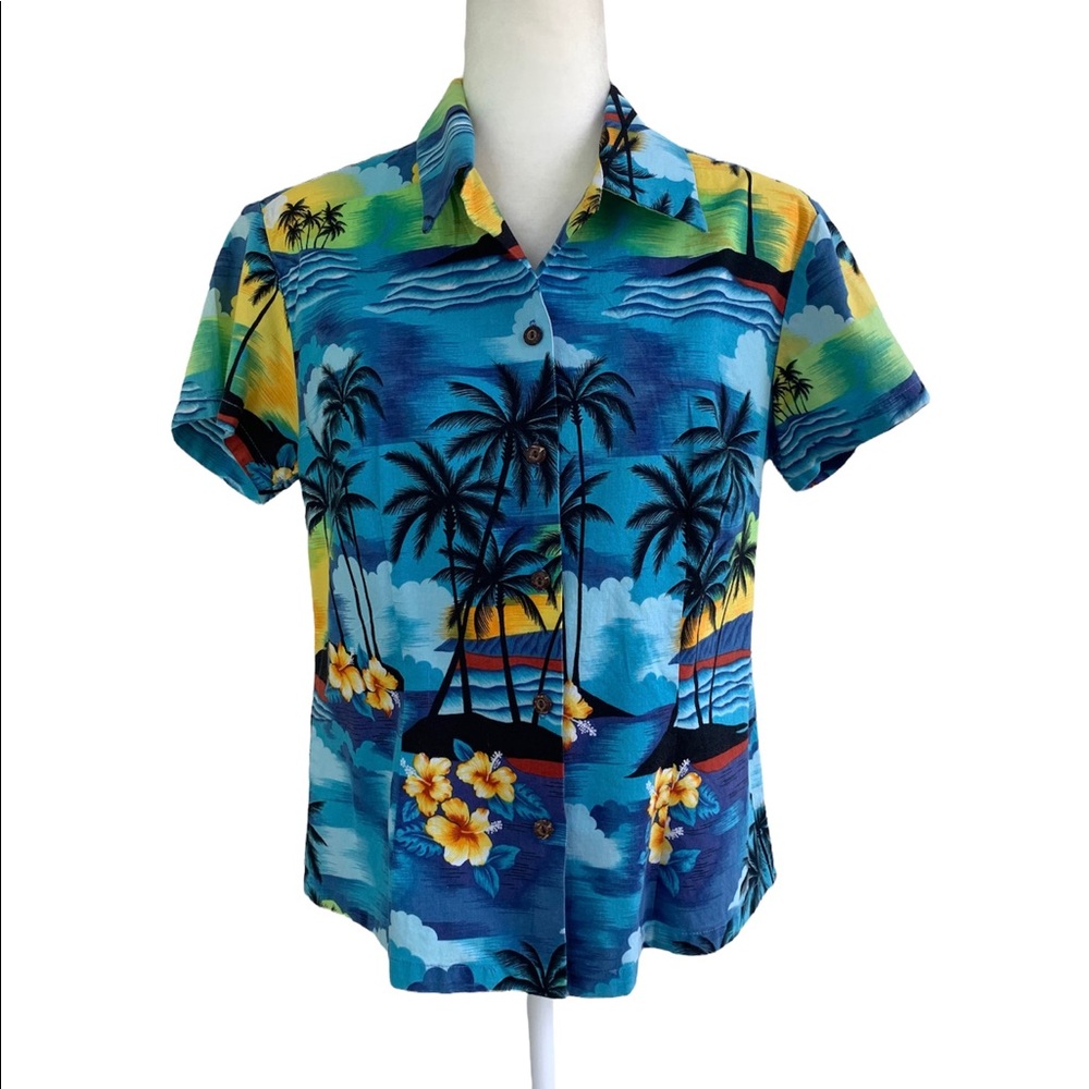 Vintage Aloha Republic Hawaiian Tropical Print Shirt